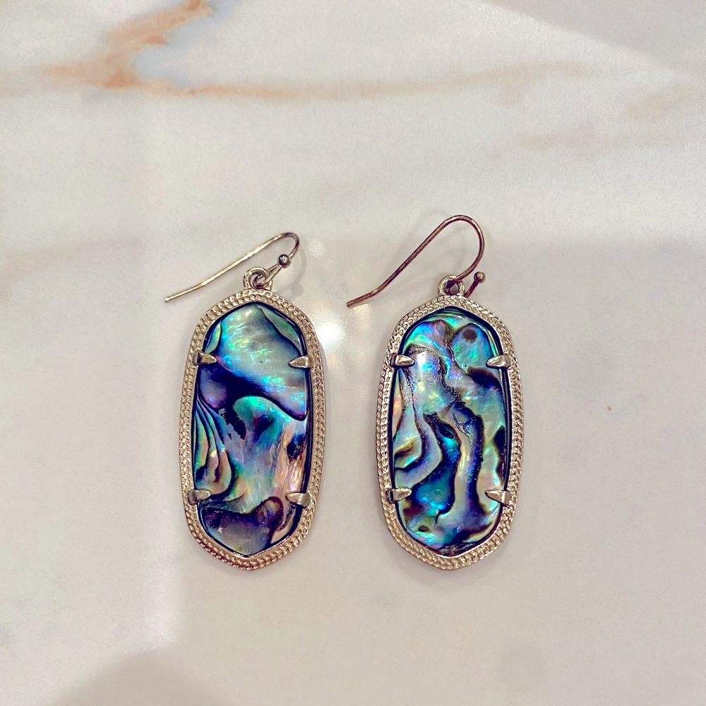 Kendra Scott Elle Gold Drop Earrings-Abalone Shell